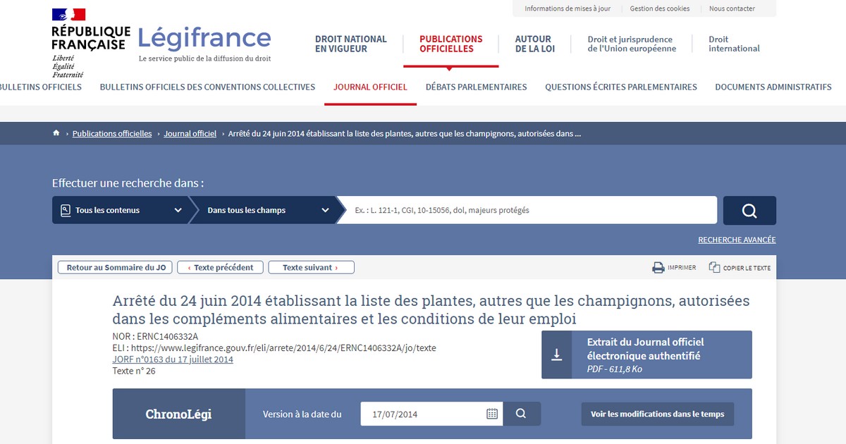 Plant decree and Annex II & III / L'Arrêté Plante et ses Annexes